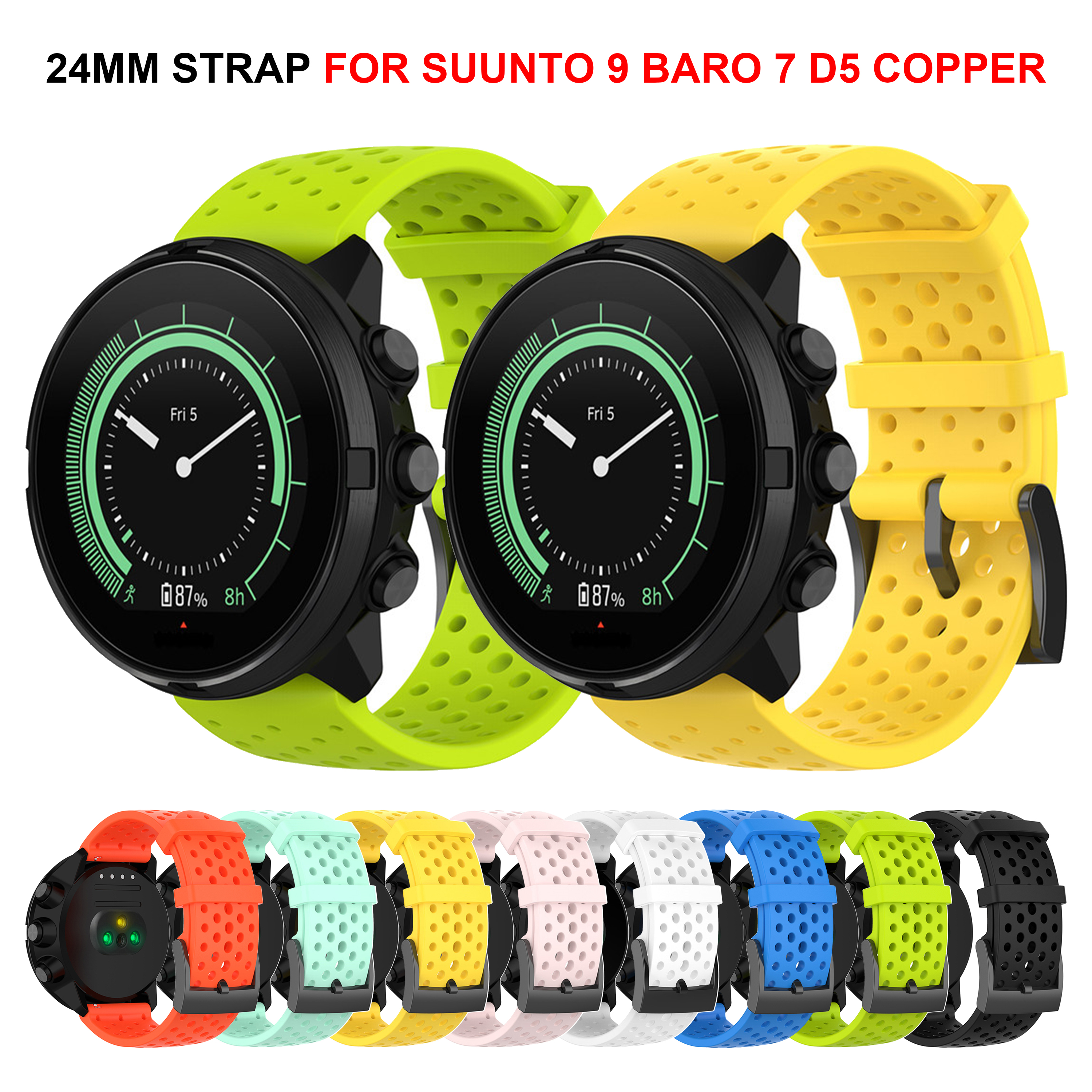 24mm Silicone Strap for SUUNTO – Fossil Smartwatch Accessories recenzja i cena