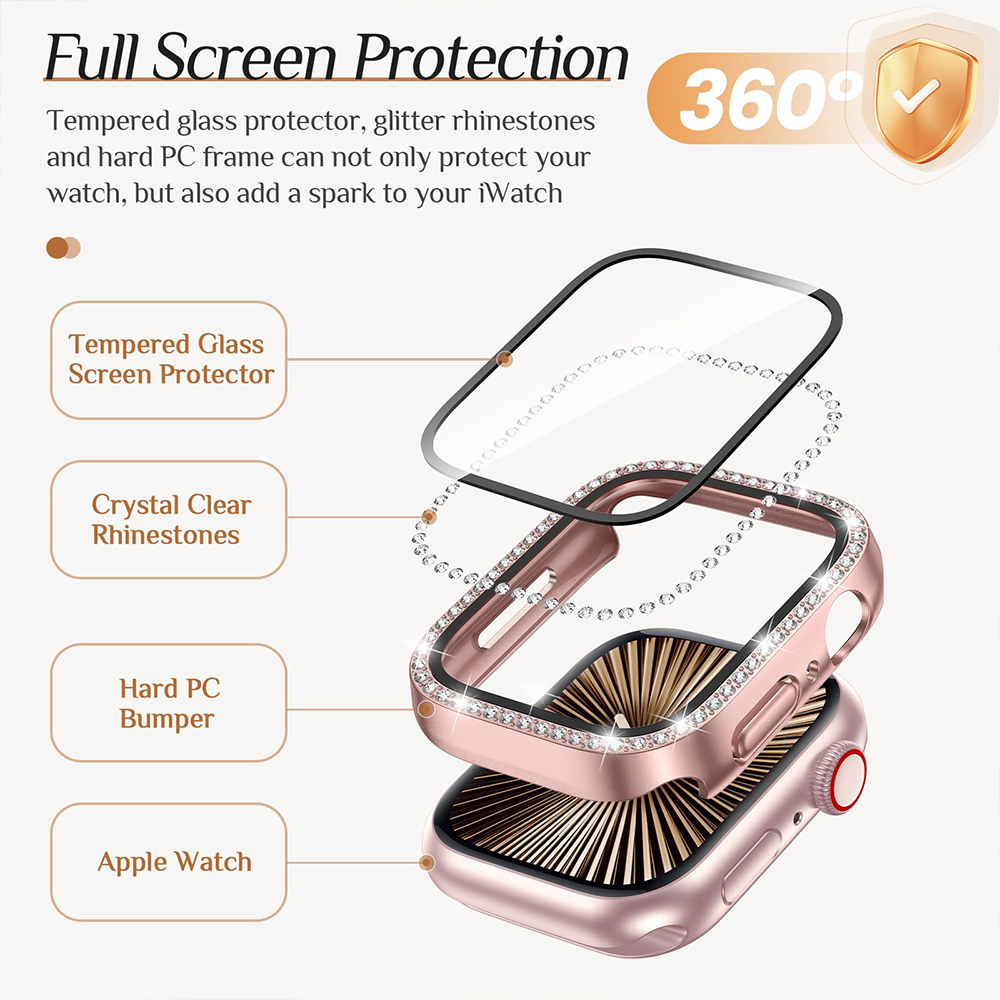 Diamond Case+Glass For Apple w – Apple Smartwatch Accessories recenzja i cena