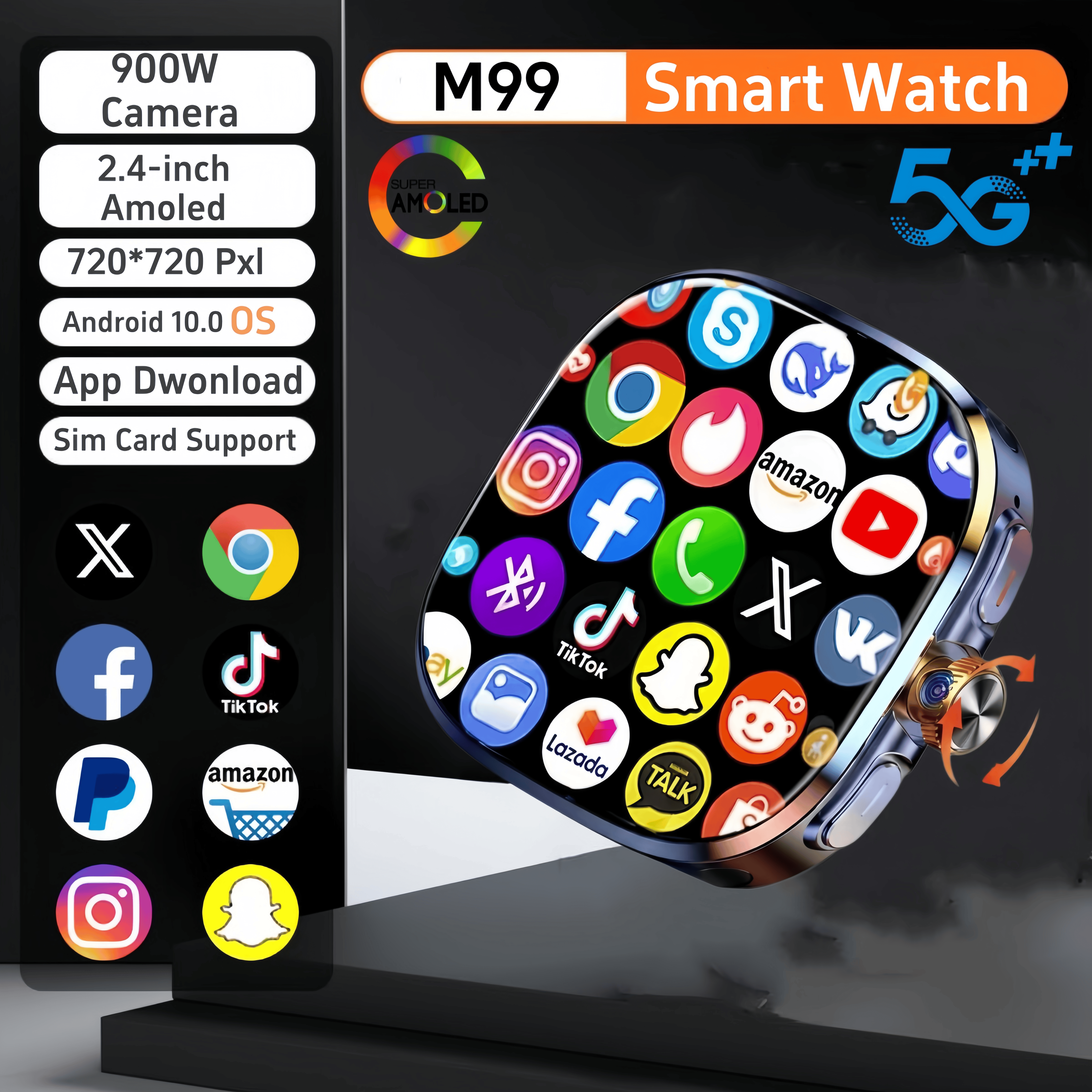 32GB+1024GB M99 Smart Watch 4G – Smartwatch Store recenzja i cena