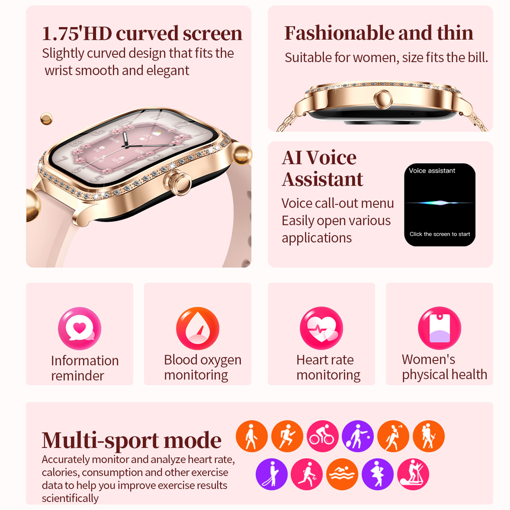 2026 New Fashion Women Diamond – Smartwatch Faces recenzja i cena