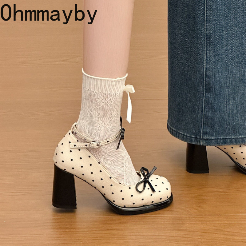 Platform Thick Heel Women Mary – Leather Classic Strap recenzja i cena
