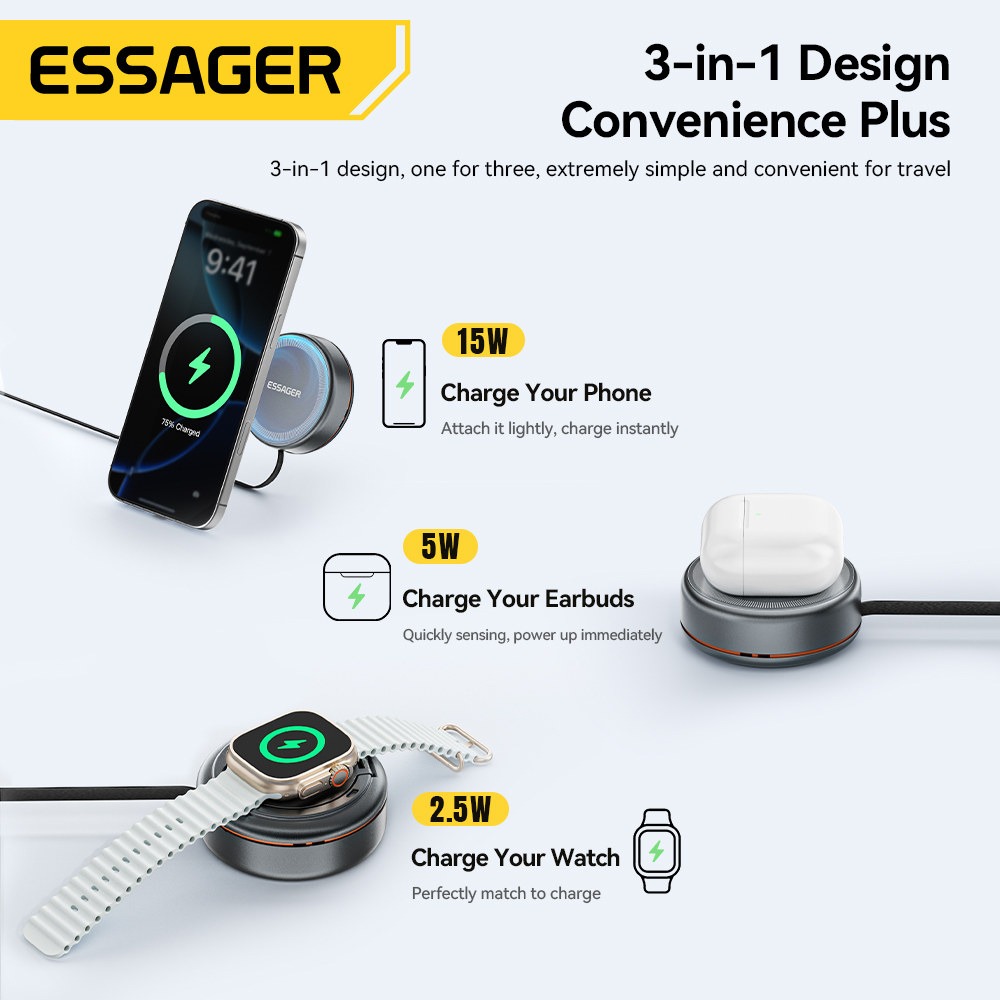 Essager 15W 3 in 1 Magnetic Wi – Smartwatch Ac recenzja i cena
