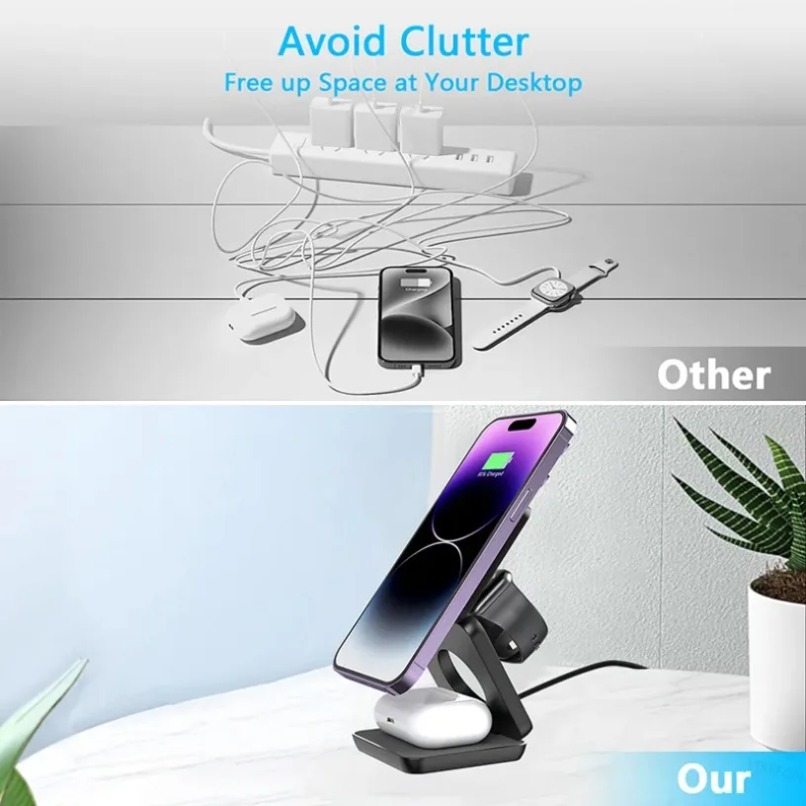 3 in 1 Foldable Magnetic Wirel – Smartwatch Ac recenzja i cena