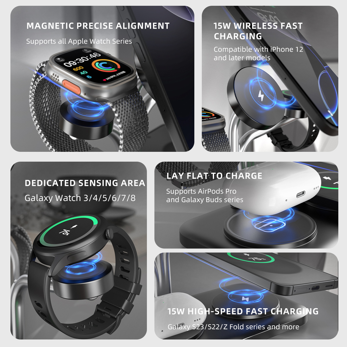 5 IN 1 Magnetic Wireless Charg – Smartwatch Ac recenzja i cena