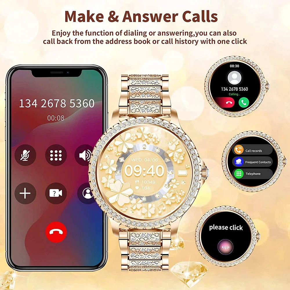 Fashion Luxury Gold Women Smar – Smartwatch Faces recenzja i cena