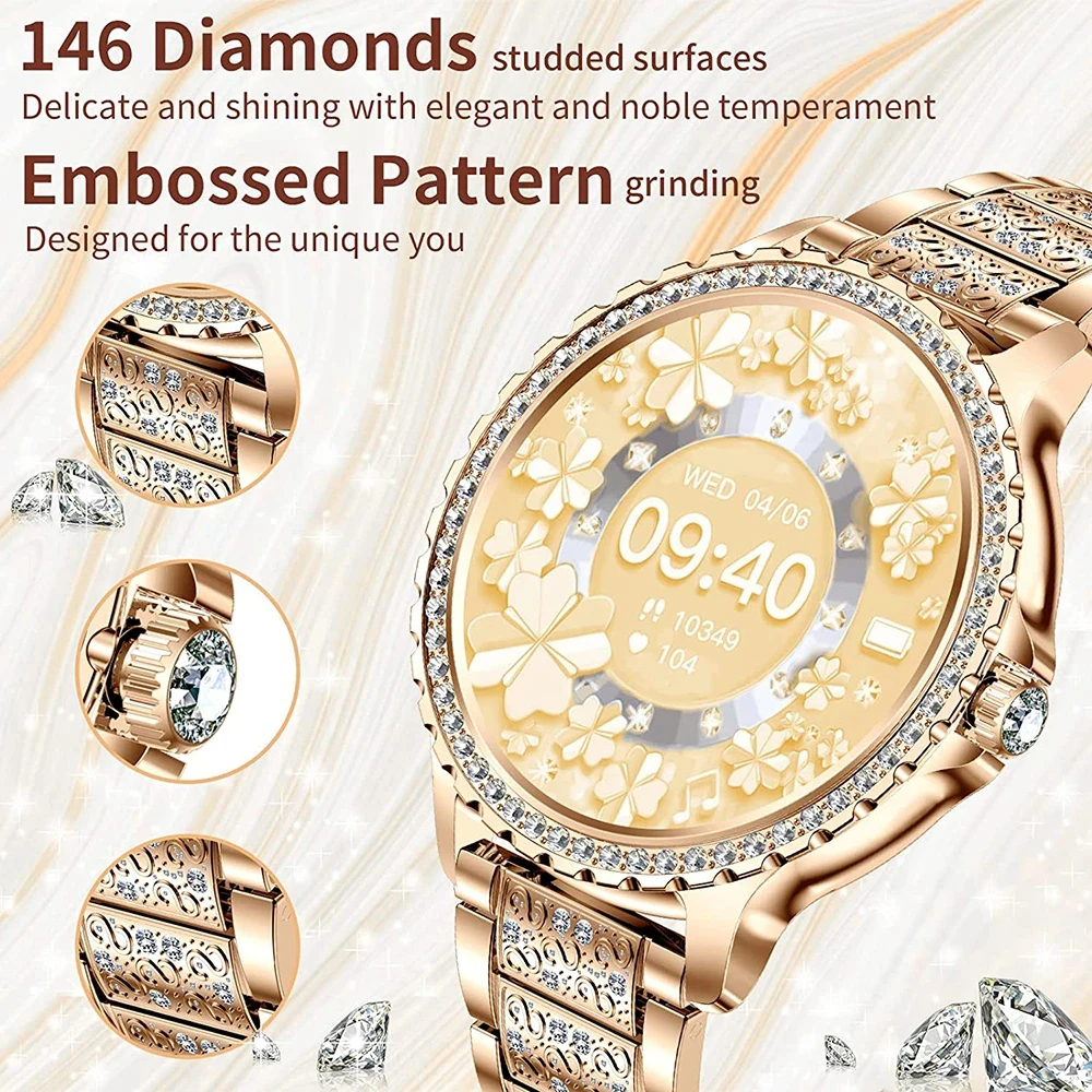 Fashion Luxury Gold Women Smar – Smartwatch Faces recenzja i cena