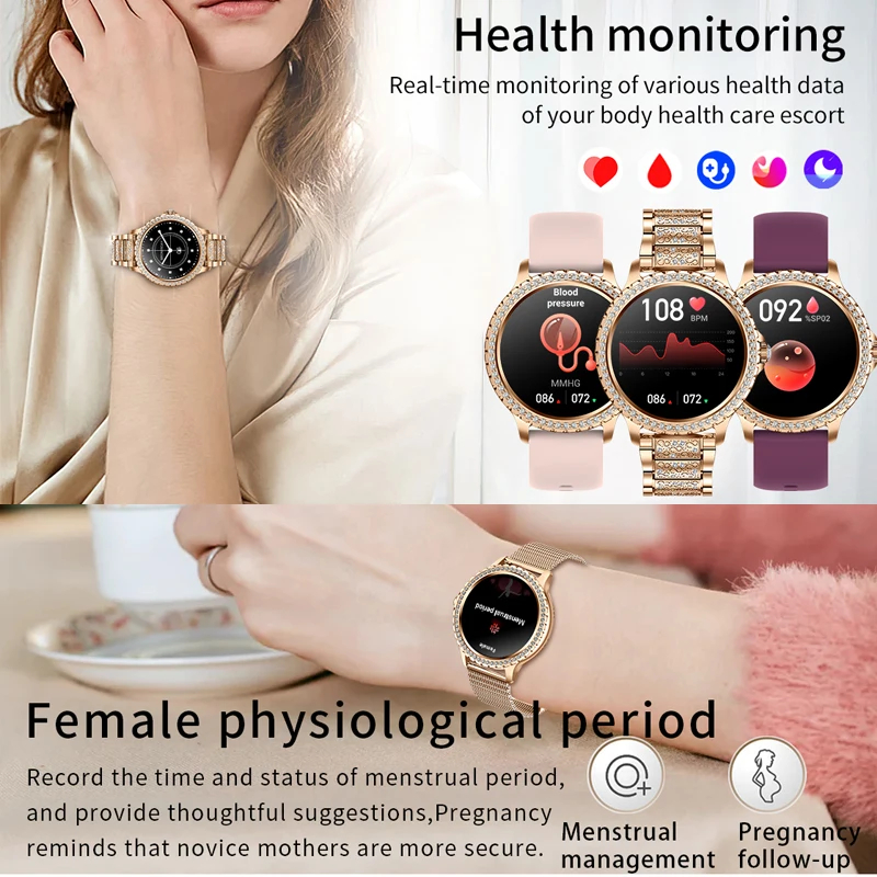Fashion Luxury Gold Women Smar – Smartwatch Faces recenzja i cena